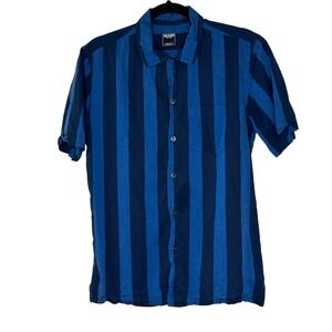 Todd Snyder New York Mens Striped Short Sleeve Button Up Casual Shirt‎